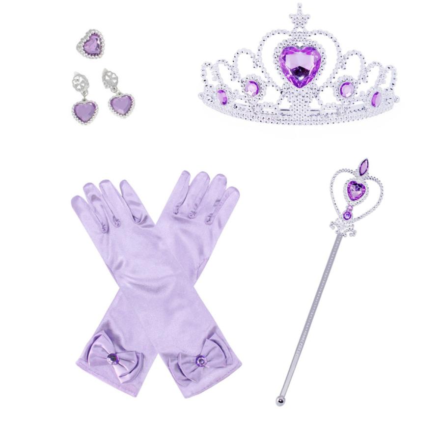 最愛 ちいさなプリンセス ソフィア 風 キッズ コスチュームドレス 6点セット ロングドレス ハロウィン 仮装 子供 クリスマス プレゼント イベント 演出 コスプレ Wantannas Go Id