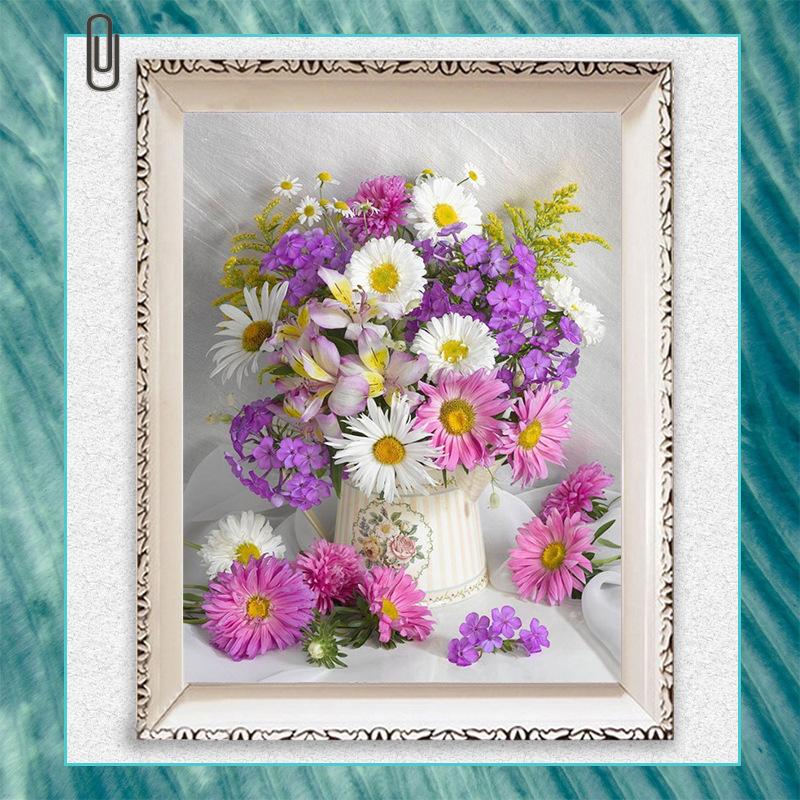 アートピース 花 ダイヤモンドアート 花 フラワー ダイヤモンド刺繍 40cm×30cm