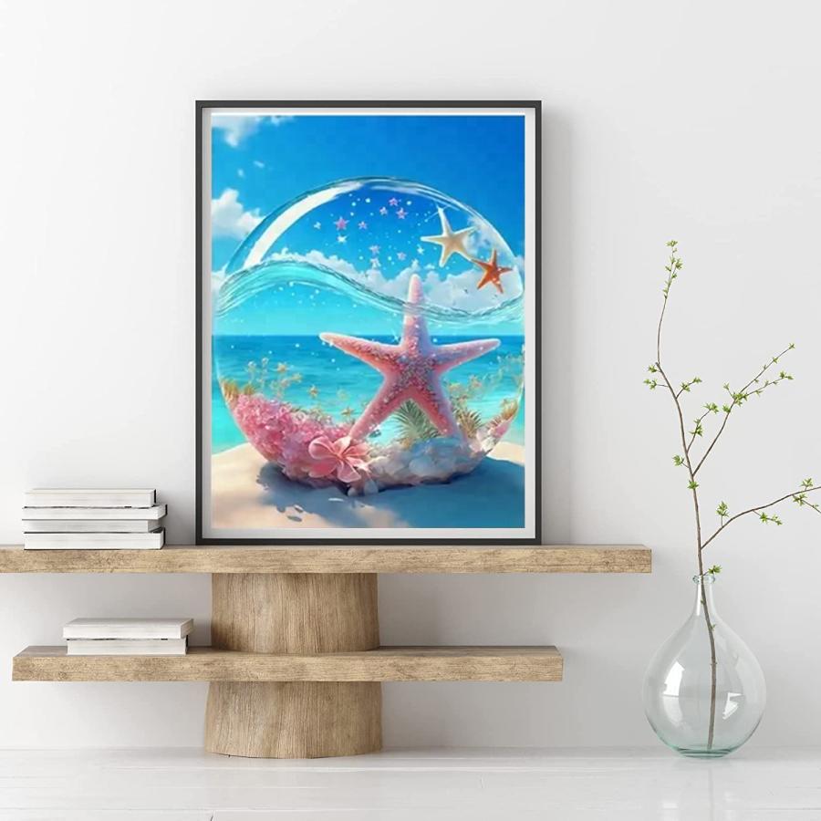 ★専用★ダイヤモンドアート特殊ビーズ　ファンタジーアート 30x30cm ダイヤモンドアート 海 ファンタジー 貝殻 フル ダイヤモンド刺繍 30cm