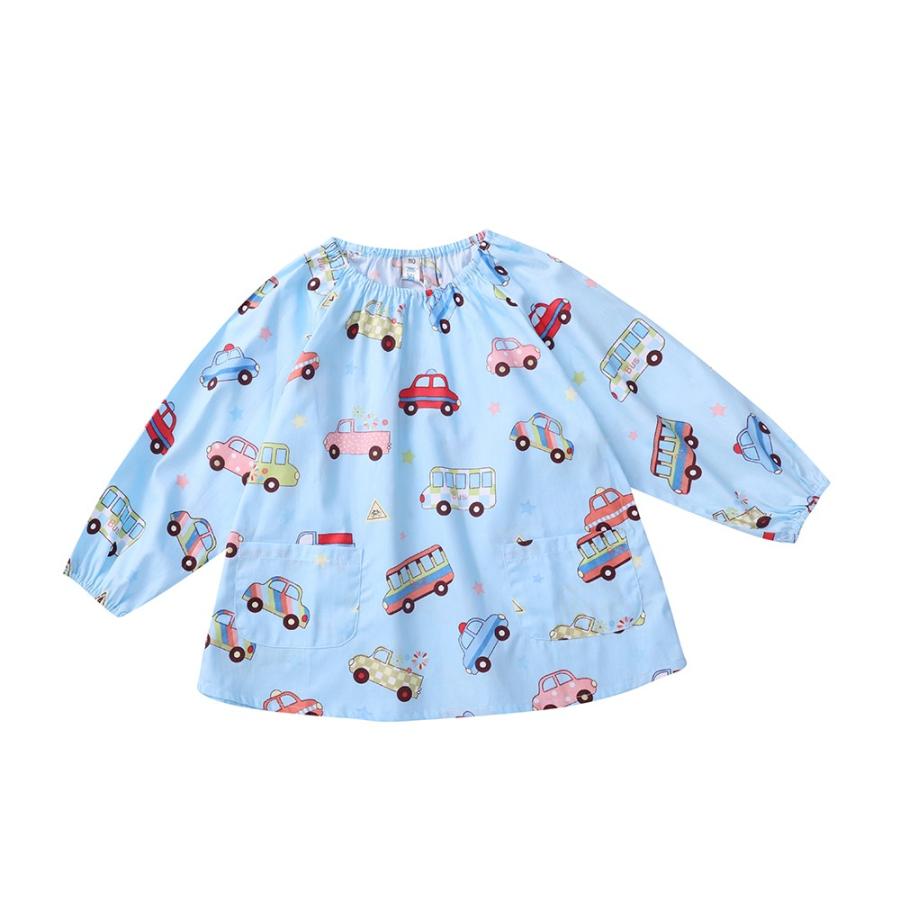 スモック 幼稚園 保育園 長袖 綿100 子供 キッズ エプロン 食事用 お絵かき用 ギンガムチェック柄 車柄 被るタイプ ポケット付き 入園グッズ 入学セット Ms Ep108 Miso A Miso 通販 Yahoo ショッピング