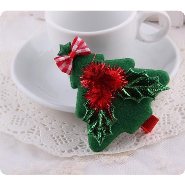 子供 ヘアアクセサリー 2点セット クリスマス サンタ クリスマスツリー