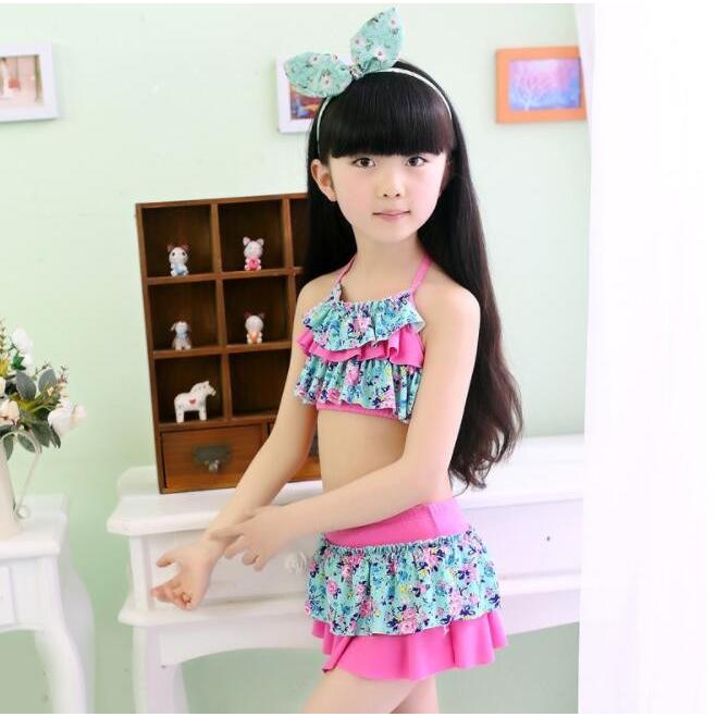 子供水着 2点セット 水着セット ビキニ 花柄 女の子 キッズ ジュニア