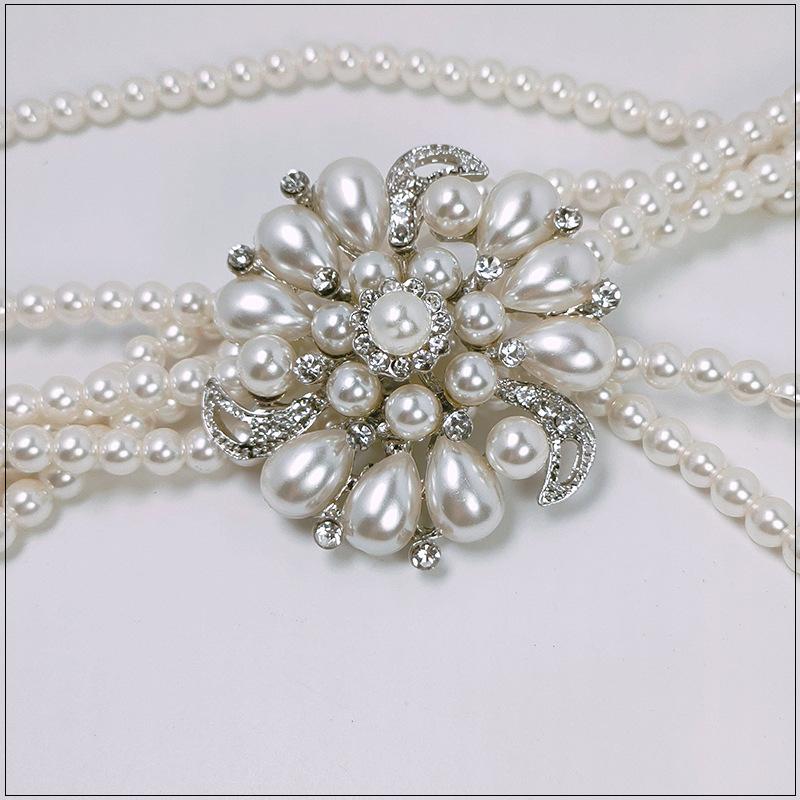 パール ネックレス 冠婚葬祭 フォーマル 3連 ブローチ レディース 入学