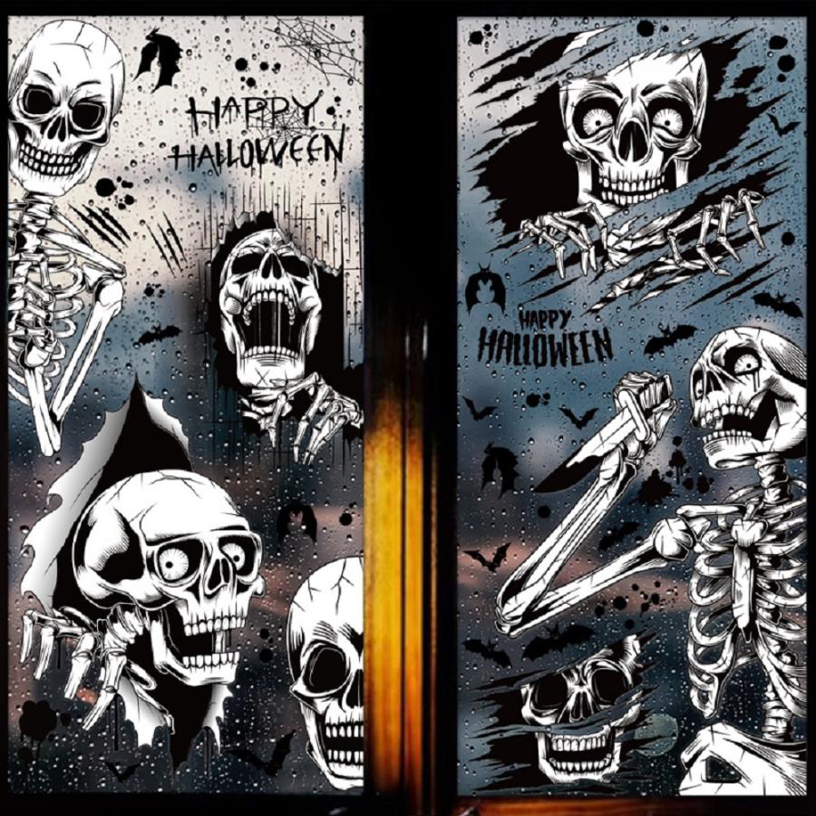ハロウィン ステッカー 飾り 剥がせる 25×35CM 4枚 76pcs 窓 ガラス