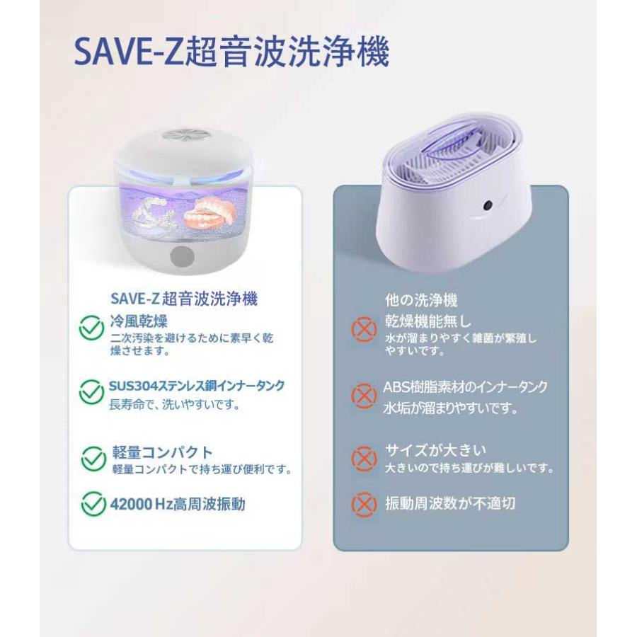 超音波洗浄機 小型 入れ歯洗浄機 アクセサリー洗浄機 乾燥機能付き UV
