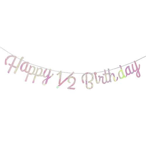 Regalo ハーフバースデー レターバナー ガーランド 飾り ハッピーバースデー Happy Half Birthday 筆記体 オーロラホワイト S Misogege 通販 Yahoo ショッピング