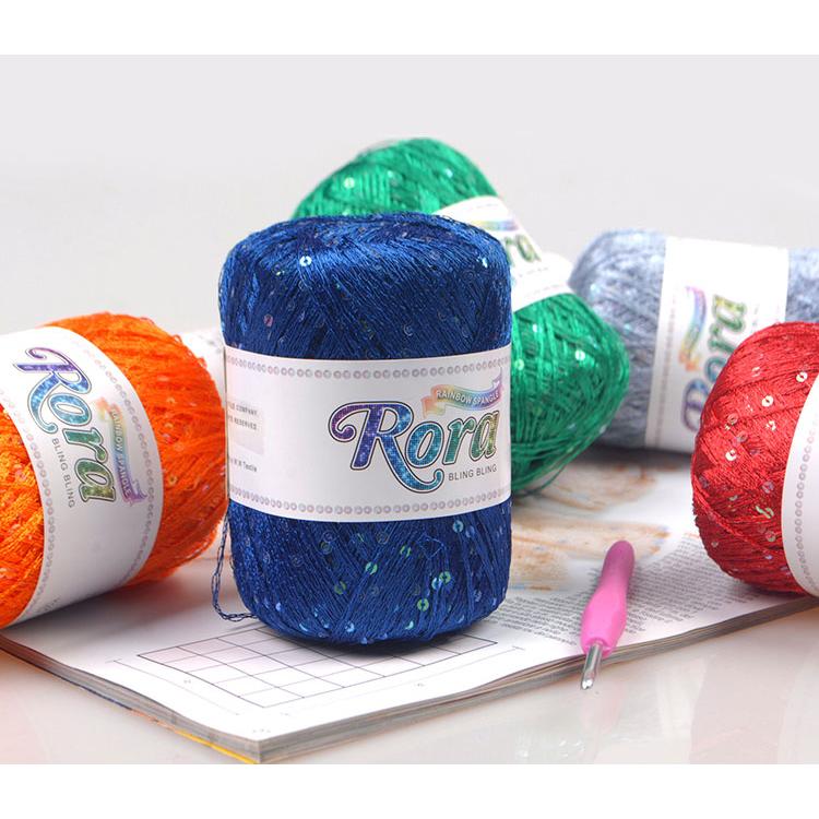 Sov./ダル糸スパンコール アンサンブル 手編み糸 ) ローラ スパンコールヤーン Rora Spangle yarn │ 55g