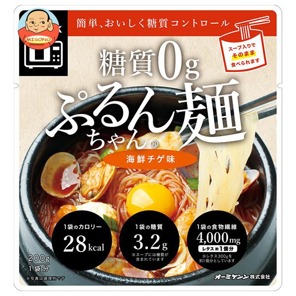 オーミケンシ 糖質0g ぷるんちゃん麺 海鮮チゲ味 200g×12袋入｜misono-support