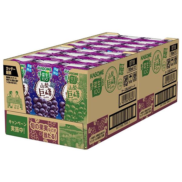 野菜生活100 カゴメ 山梨巨峰ミックス 195ml紙パック×24本入｜ 送料別
