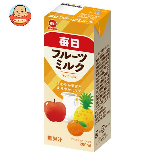 ミルクまとめ売り 毎日牛乳 毎日フルーツミルク 200ml紙パック×24本入｜ 送料別 : 味園