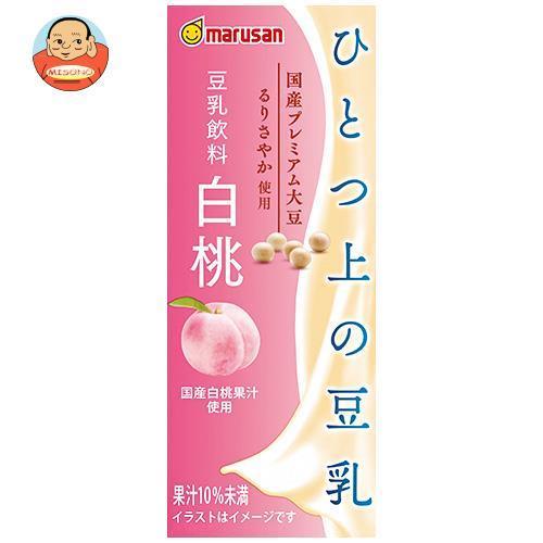 マルサンアイ ひとつ上の豆乳 豆乳飲料 白桃 200ml紙パック×24本入｜misono-support