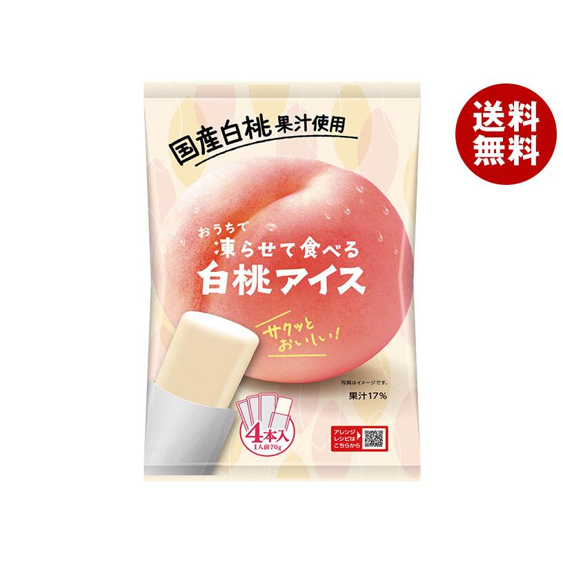谷尾食糧工業 凍らせて食べる 国産 白桃アイス (70g×4)×12袋入｜ 送料