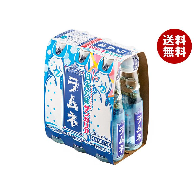 可愛いクリスマスツリーやギフトが 送料無料 2ケースセット サンガリア 日本の味ラムネ 6本パック 0ml瓶 30本入 2ケース Materialworldblog Com