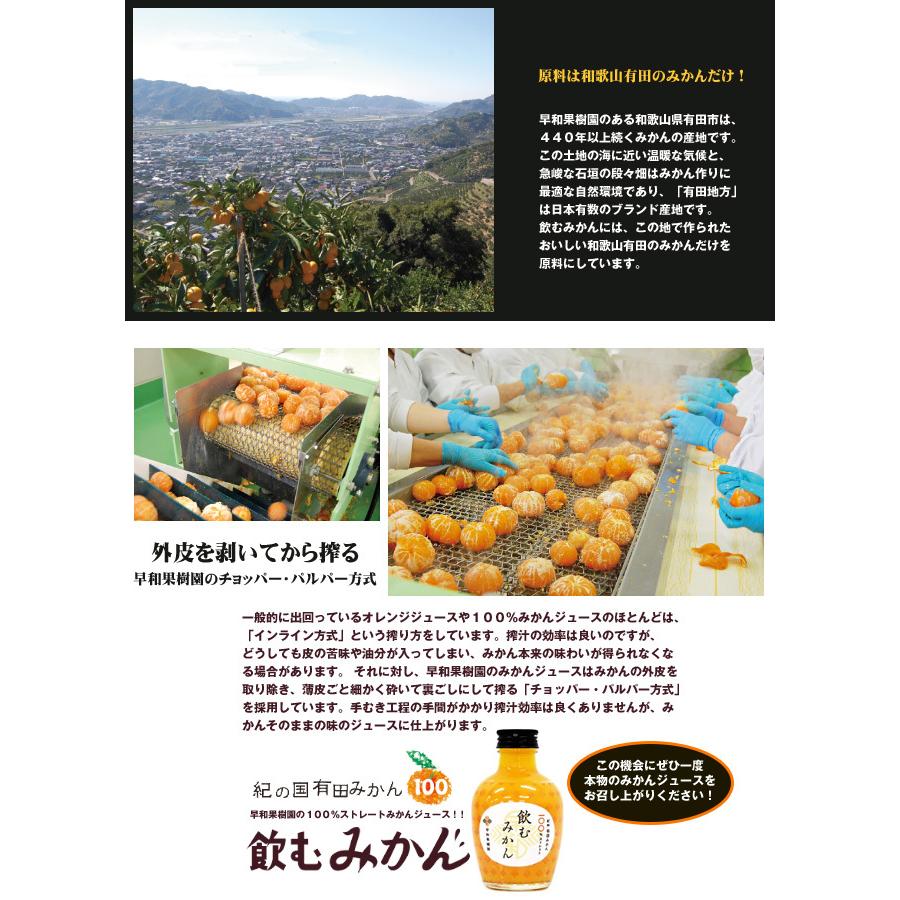 早和果樹園 飲むみかん 180ml瓶×30本入×(2ケース)｜ 送料無料