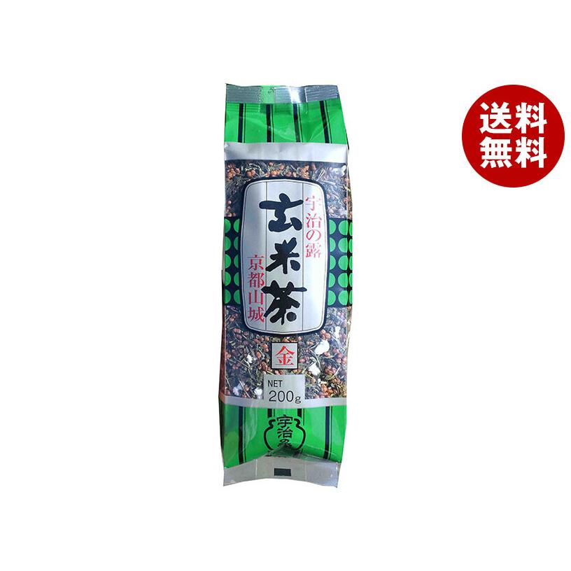 伊右衛門（宇治の露製茶） - 宇治の露製茶 宇治の露 玄米茶 (金) 200g×12袋入×(2容れもの)｜ 貨物輸送無料 好きこのみ品 茶飲み物 茶葉 緑茶 玄米茶 袋 食品-玄米茶