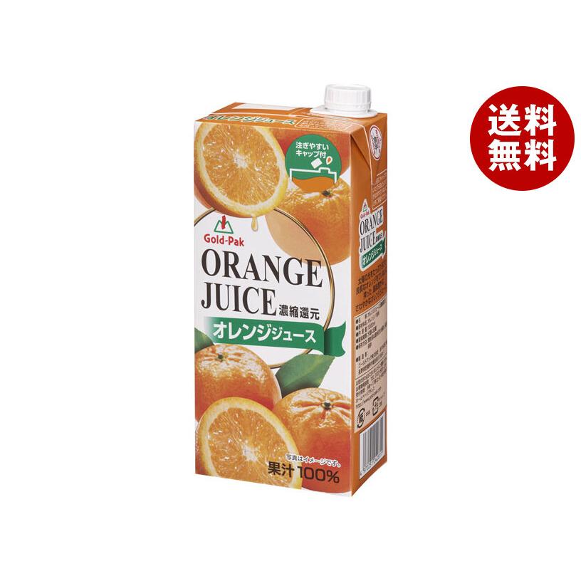 ゴールドパック オレンジジュース 1L紙パック×6本入×(2ケース)｜ 送料