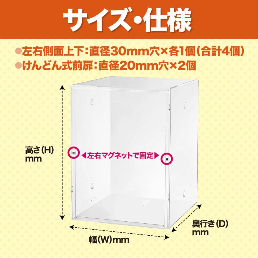 アクリルバードケージ ヒーター外付けタイプ HOEI 465オカメ（ステンレス）鳥かご用 ケースは重厚な板厚5mm・けんどん式扉は軽い板厚3mm｜misoratokobo｜07