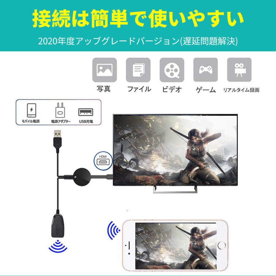 HDMIミラキャスト ワイヤレスディスプレイ ドングルレシーバー Wifiミラーリング クロムキャスト スマホ 無線 動画 SMATTV｜misoravarietystore｜03