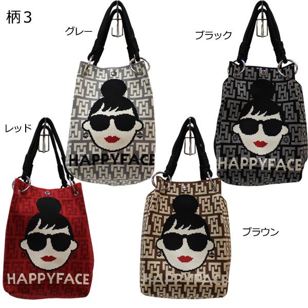 HAPPYFACE ハッピーフェイス ニットバッグ ニットトートバッグ