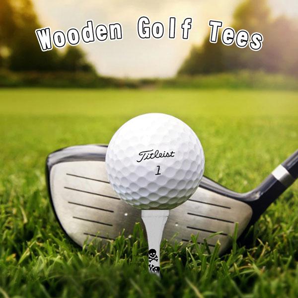 送料無料 ゴルフ ティー golf ロングティー 70mm 50本セット ドクロ柄