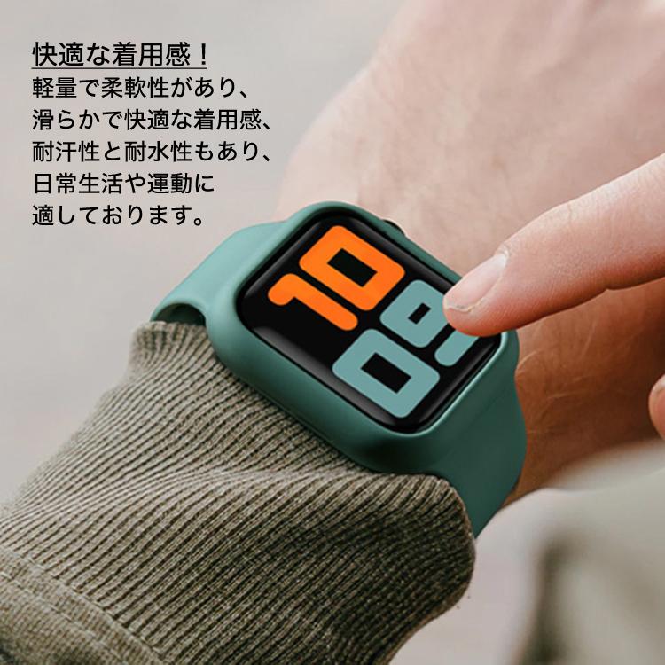 アップルウォッチバンドケース一体型バンドApple Watch Series 4/5/6/SE 40mm 44mm兼用 シリコンベルト バンド アップルウォッチバンド｜missbeki｜16