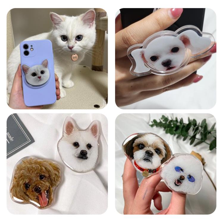 オーダーメイドグッズ お好きな写真で作れるオリジナル アクリル スマホグリップ スマホスタンド 子供 愛犬 ギフトオーナーズグッズ.｜missbeki｜06