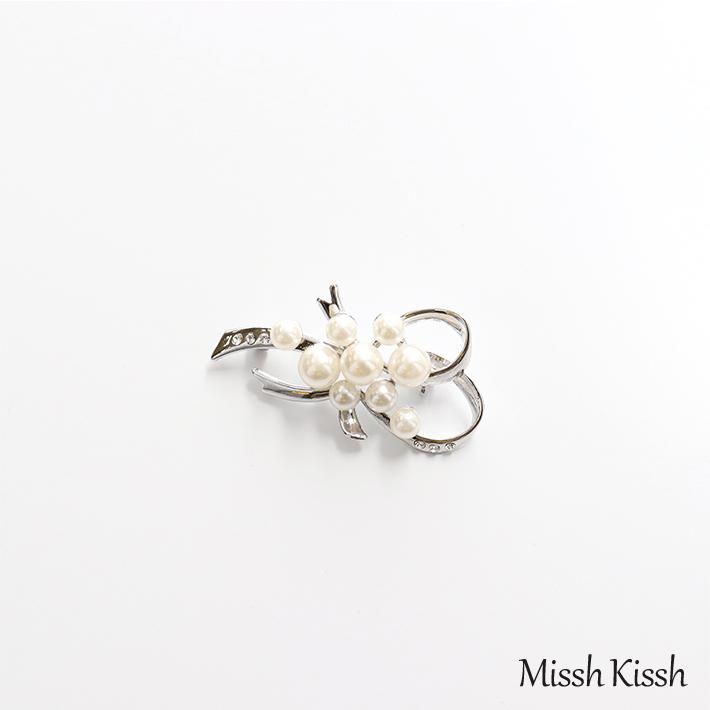 MisshKissh（ミッシュキッシュ） ブローチ フォーマル パール リボン