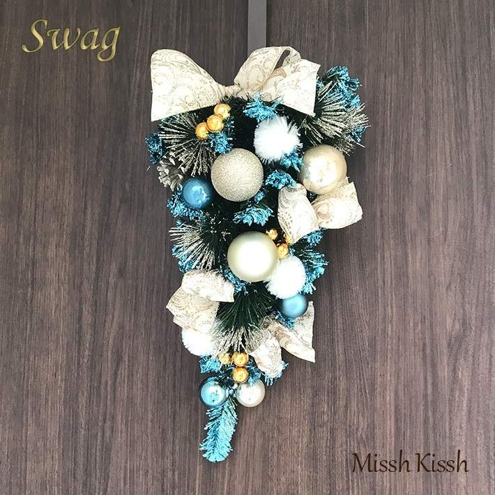 クリスマス　スワッグ　ネイビーリボン クリスマス スワッグ ネイビーリボン 【公式通販】