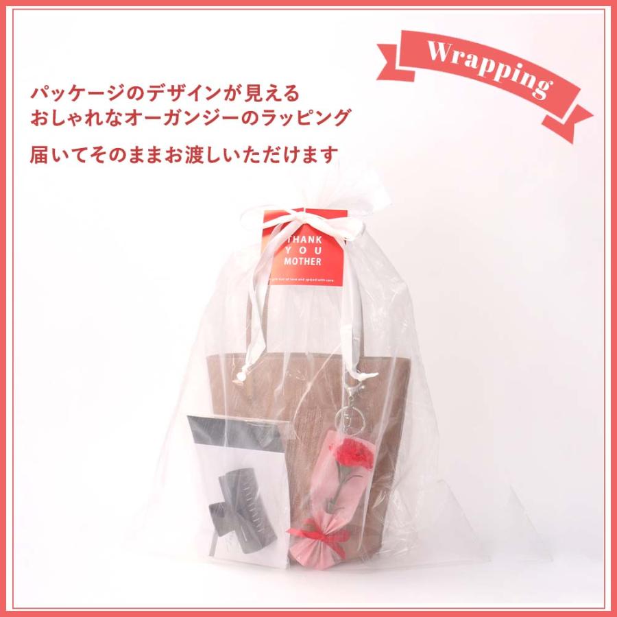 母の日 プレゼント 本革 バッグ チャーム付 ミニバッグ おしゃれ バンスクリップ カーネーション付 ラッピング済 ギフト 爆買_4