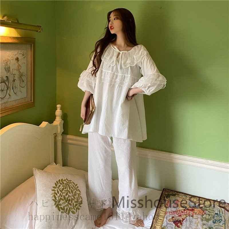 レディーススウェットパジャマ長袖春秋用シャツ部屋着長パン春秋物ワンマイル上下セット2点セットルームウェア寝間着ウェア 定番