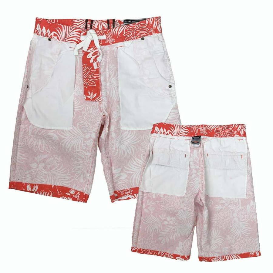 ハーフパンツ メンズ ショートパンツ 花柄プリント 膝丈 トロピカル 夏