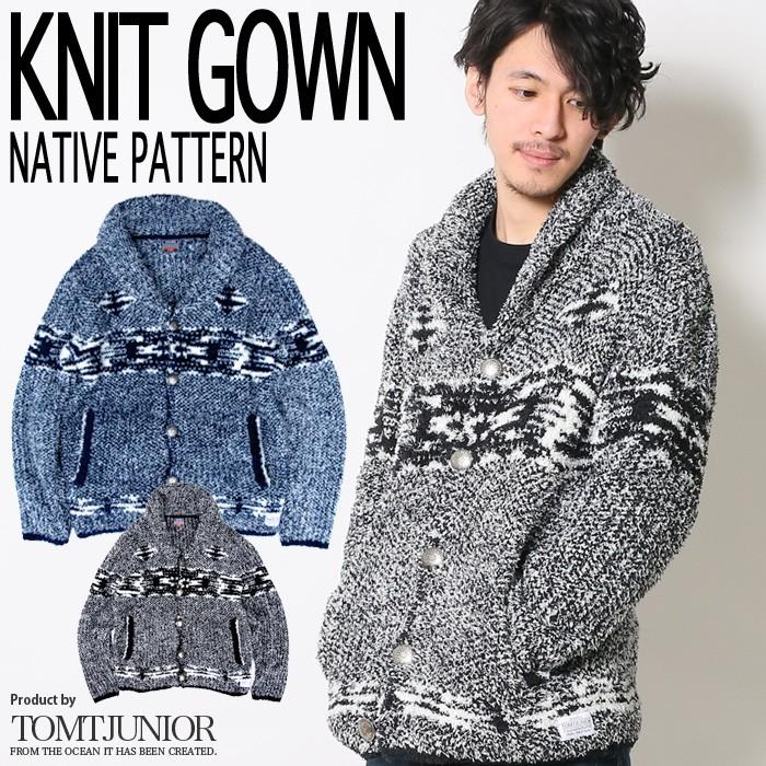 ネイティブ柄 モール ニット カーディガン ガウン ショール衿 メンズ ファッション 秋冬 エスニック柄 オルテガ柄 サーフブランド Tm ミッションベイ 通販 Yahoo ショッピング