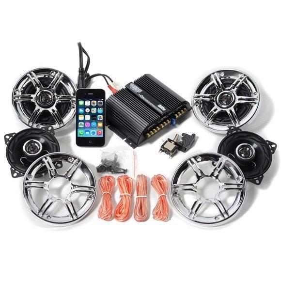 Amazon.co.jp: バイク用 バイク 爆音 オーディオ 4インチ 防水 メッキ