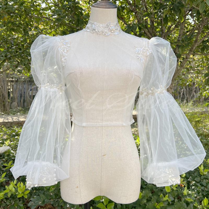 ドレスアレンジ ウェディングボレロ ウエディングボレロ パフスリーブ