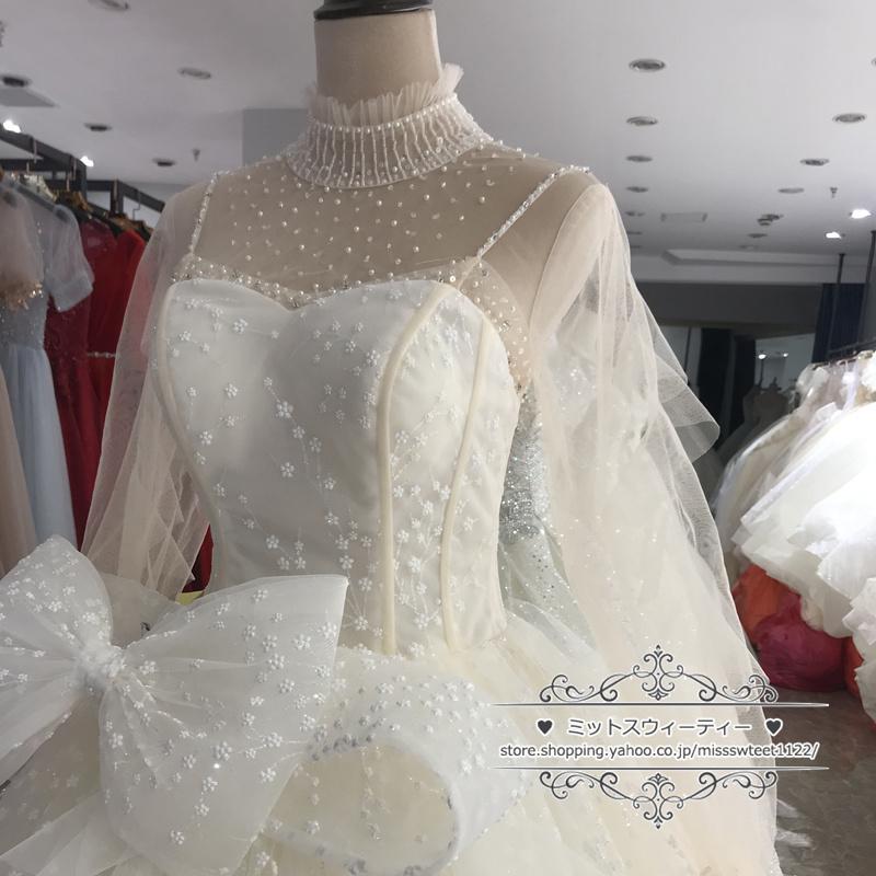 ウェディングボレロ 長袖 オフホワイト 肌色 ブライダル 花嫁