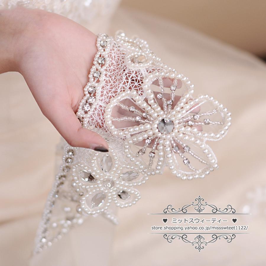 ショルダーネックレス 2way パール バックリボン ビジュー 結婚式 花嫁