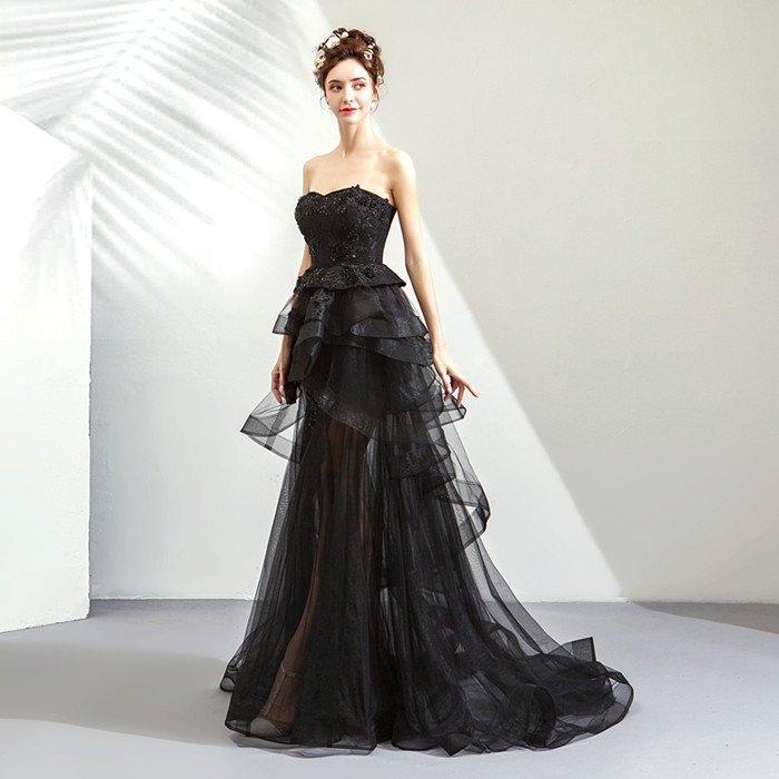 カラードレス 演奏会用ドレス パーティードレス 黒 ロングドレス ウェディングドレス 発表会 結婚式 ピアノ 二次会 ドレス 前撮り 結婚式 花嫁 大きいサイズ Ara123 ミットスウィーティー 通販 Yahoo ショッピング