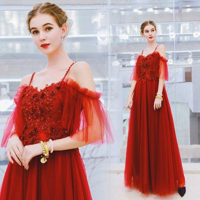 演奏会に大好評なワインレッドカラーのロングドレス｜ドレスルームアミ