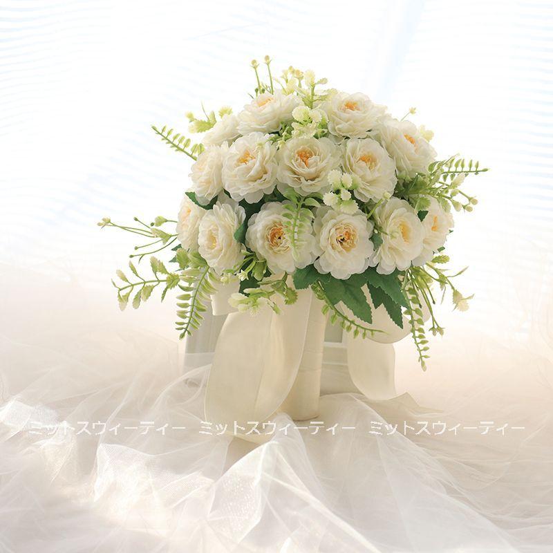 ウエディングブーケ オフホワイト シャンパン ピンク 二次会 結婚式 ブーケ 造花 アートフラワー 花嫁 披露宴 ブライダルブーケ インテリア Bk132 ミットスウィーティー 通販 Yahoo ショッピング