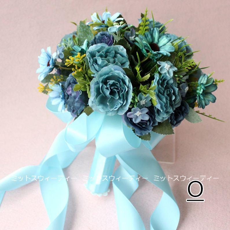 20タイプ ウエディングブーケ ミニ 二次会 結婚式 造花 リボン