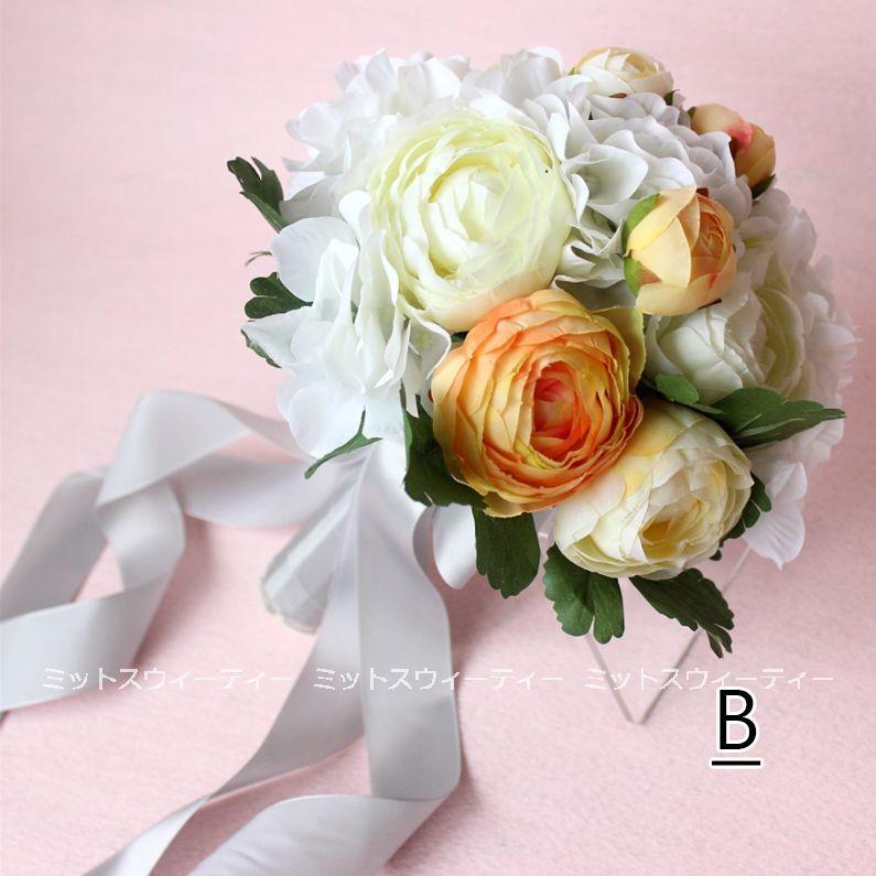 20タイプ ウエディングブーケ ミニ 二次会 結婚式 造花 リボン