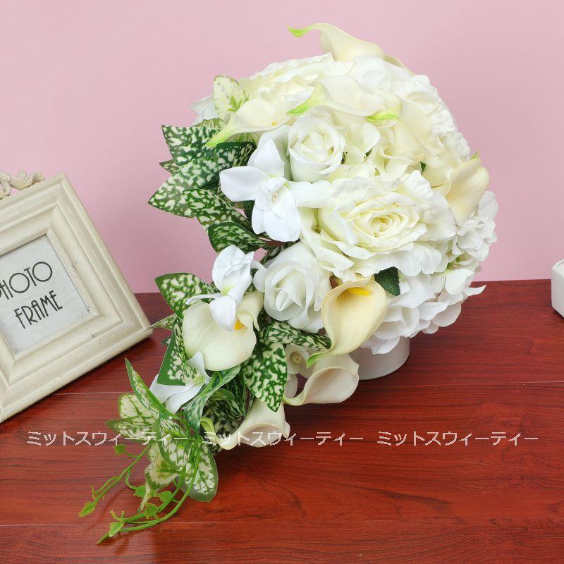 ウエディングブーケ カラーの花 二次会 安い 結婚式 ウェディングブーケ 花嫁 挙式 披露宴 ウェディング用 造花 ブライダルブーケ 前撮り Bk185 ミットスウィーティー 通販 Yahoo ショッピング