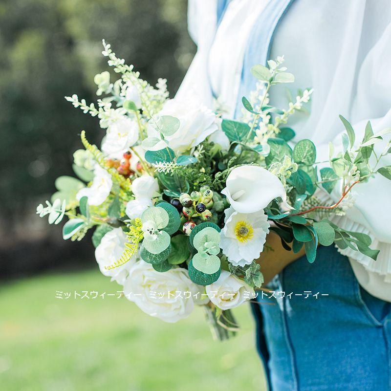 ウエディングブーケ 二次会 撮影用 前撮り 結婚式 ウェディングブーケ 花嫁 アレンジメント 披露宴 ウェディング用 造花 ブライダルブーケ 手作り ナチュラル Bk18 ミットスウィーティー 通販 Yahoo ショッピング