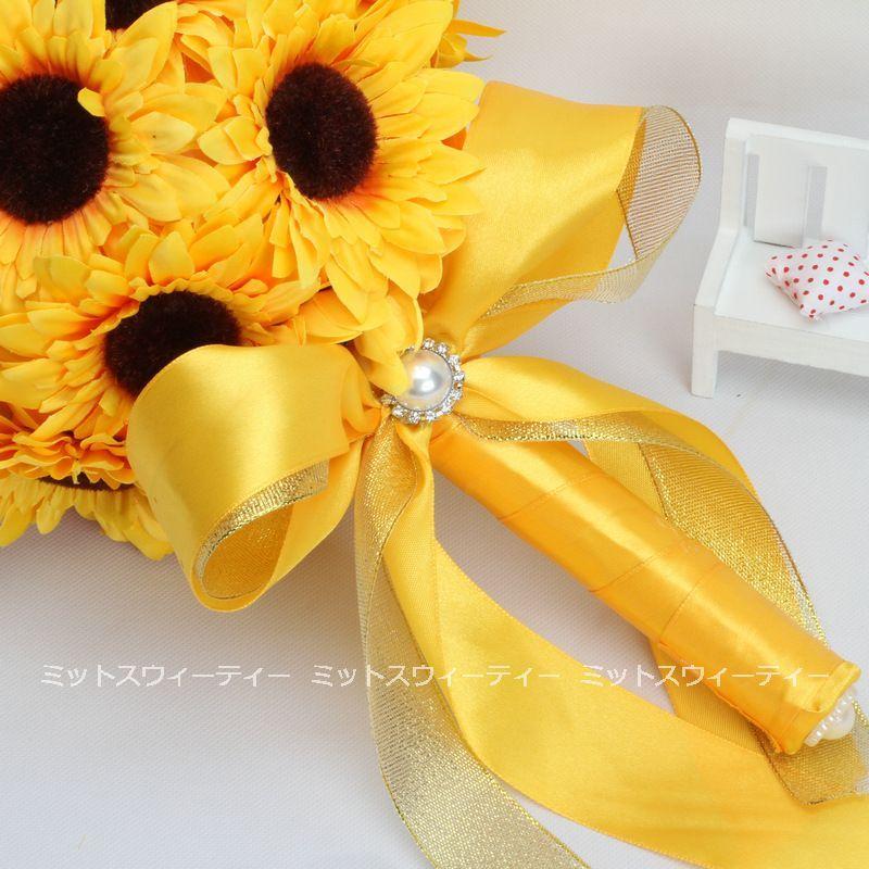 人気沸騰ブラドン ウエディングブーケ 二次会 ひまわり 結婚式 ウェディング 花嫁 向日葵 披露宴 造花 ブライダルブーケ 海外挙式 前撮り 花束 アートフラワー Heartlandgolfpark Com