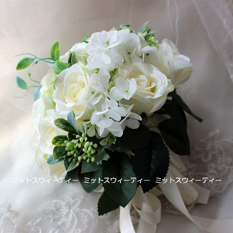ウエディングブーケ 結婚式 ウェディングブーケ 花嫁 ブーケ 披露宴 造花 ブライダル 前撮り 白 ナチュラル アーティフィシャルフラワー ローズ 挙式 ホワイト Bk6 ミットスウィーティー 通販 Yahoo ショッピング