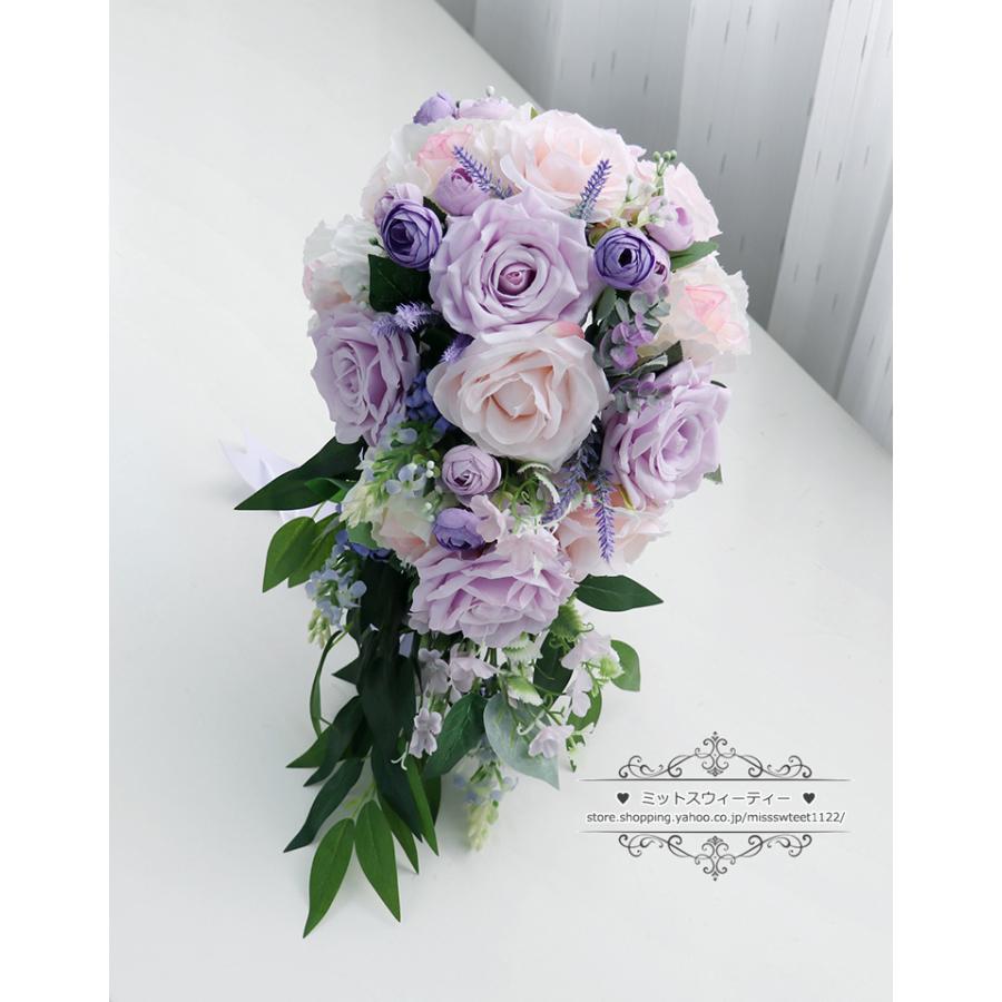 ウエディングブーケ キャスケードブーケ 結婚式 ブーケ 花嫁 二次会