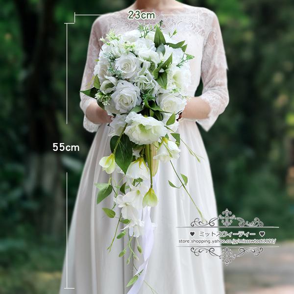 ウエディングブーケ キャスケードブーケ 結婚式 ブーケ 花嫁 ウエディングブーケ キャスケードブーケ 結婚式 ブーケ 花嫁