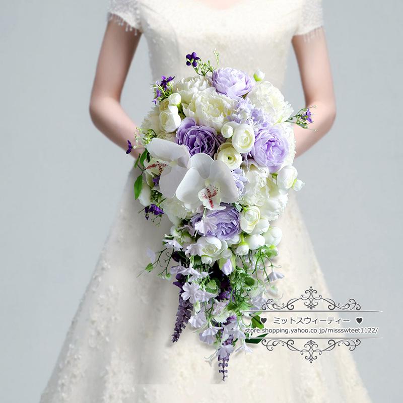 ウエディングブーケ キャスケードブーケ 結婚式 ブーケ 花嫁 ウエディングブーケ キャスケードブーケ 結婚式 ブーケ 花嫁