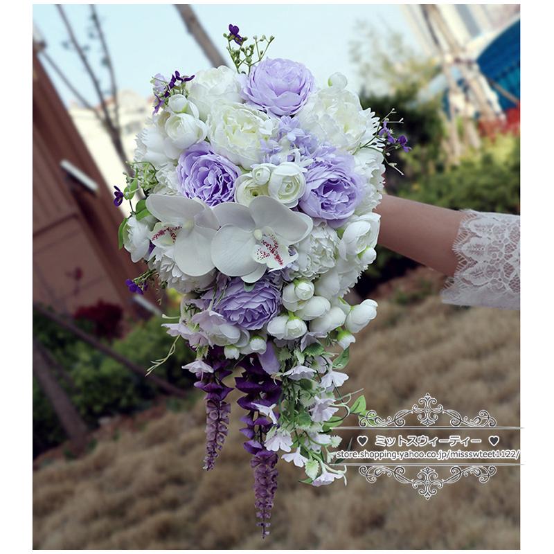 ウエディングブーケ キャスケードブーケ 結婚式 ブーケ 花嫁 ウエディングブーケ キャスケードブーケ 結婚式 ブーケ 花嫁