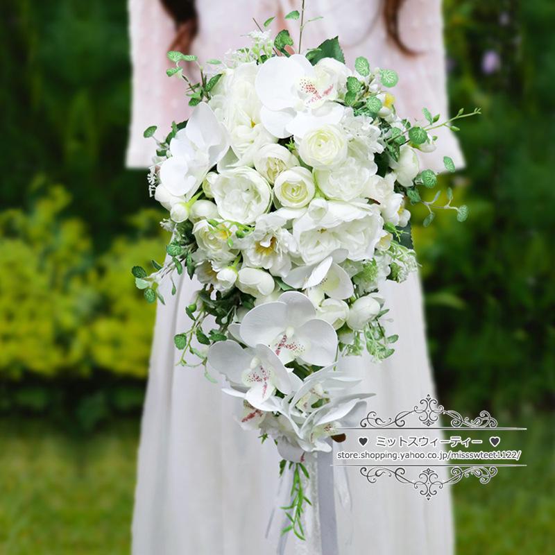 ウエディングブーケ キャスケードブーケ 結婚式 ブーケ 花嫁 ウエディングブーケ キャスケードブーケ 結婚式 ブーケ 花嫁